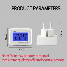 Digital AC Voltmeter EU US Plug Volt Metre Socket Voltage Tester LCD Display Voltage Metre 110V 220V Wall Flat Voltage Metre