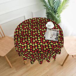 Table Cloth Tablecloth Poker Cards Suits Round Hearts Print Retro Cover Tablecloths Design Dining Room Decoration