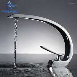Bathroom Sink Faucets FMHJFISD Basin Faucet Polished Elegant Chrome Brass Single Handle Vanity Vessel Mixer Tap