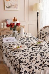 Table Cloth Polyester Printed Botanical Flower Rectangular Coffee Tablecloth