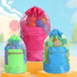 حقيبة لعبة شاطئية قابلة للطي على الشاطئ حقيبة تخزين حقيبة شبكية سفر منظم لعبة Sundries Sundries Net Draystring Backpack