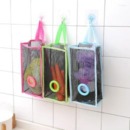 Storage Bags Hanging Type Ventilation Grid Kitchen Garbage Bag Green Plastic And Shopping Home Supplies