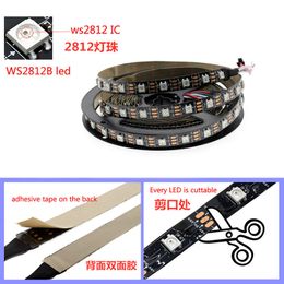 DC5V WS2812B Individually Addressable 5050 RGB Led Strip WS2812 Smart Pixels Led Light Black White PCB Waterproof IP30/65/67