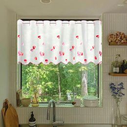 Curtain Modern Valance Short Window Polyester Drapes Tulle Cabinet Door White Half For Bedroom