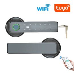 Tuya SmartLife application WiFi remote control smart fingerprint password RFID IC card sensor single bolt lock bolt lock 240510