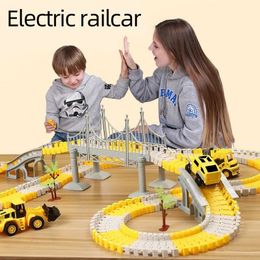 Track car toy track glide childrens small train toy car puzzle boy electric car year old electric car crossing car train model 240524