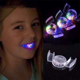 LED Toys YOMDIDs funny LED light up the mouth parantese Clow tooth witches party Rave decoration coloured Neon lighting party materials Q240524