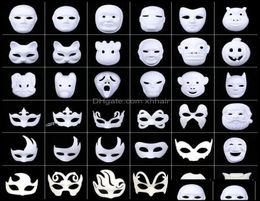 Party Masks Festive Supplies Home Garden Diy Environmental Protection White Masquerade Mask Halloween Blank Hand Ding Facemask T9I7907945