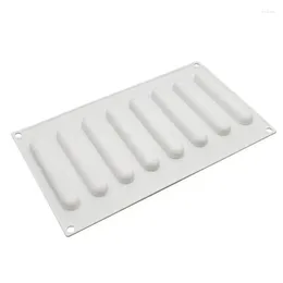 Baking Moulds Cylindrical Cake Mould 8 Cavities 3D Silicone Moulds Food Grade Slim Bar Cakes Dessert Non-stick