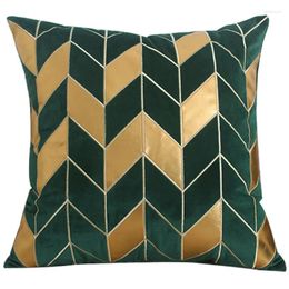 Pillow Green And Gold Throw Covers Modern Luxury Foil Press Velvet Cover For Home Decor