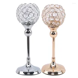 Candle Holders Wedding Centerpieces Candelabra Parties Decorations Crystal Candlestick Shiny Silver Gold For Home Decor