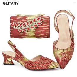 Dress Shoes Latest Wedding For Women Italian And Bags Matching Set Rhinestone Party Pumps High Heels