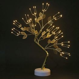 Bonsai Tree LED Light USB Table Lamp Adjustable Touch Switch DIY Artificial Xmas Tree Fairy Night Light Home Christmas Decoratio