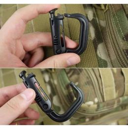 Outdoor GRIMLOC Molle Carabiner D Locking Ring Plastic Clip Snap Type Ring Buckle Carabiner Keychain ITW fastener Bag buckle