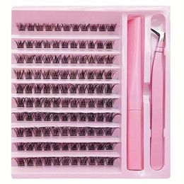 DIY Lash Extension Kit Clusters Individual Lashes Cluster Wispy D Curling False Eyelash With Tweezers 240511