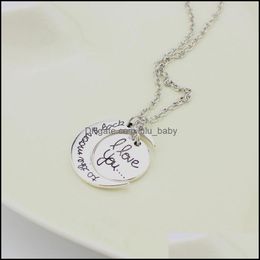 Pendant Necklaces Couples Engraving Pendants Jewellery 925 Sier 24K Gold Chains I Love You Sun Moon Drop Delivery Dhndt