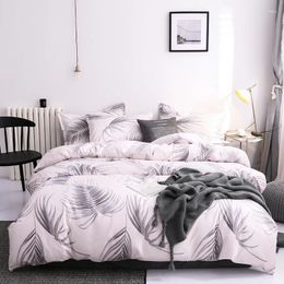 Bedding Sets Brief Modern Solid Feather Duvet Cover High Quality Home Set 2/3/4pcs Black Pink Marbling Quilt Covers 200x200cm