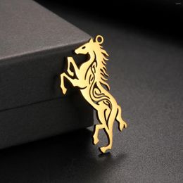 Pendant Necklaces EUEAVAN 5pcs Horse Stainless Steel For Necklace Men Animal Charms Jewelry Making Supplies Wholesale