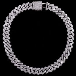 10Mm 2Rows VVS Pass Tester Moissanite Cuban Sterling Sier Gold Ice Out Hip Hop Chain Jewelry