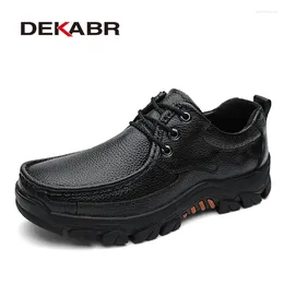 Casual Shoes DEKABR Genuine Leather Men Autumn Summer Fashion For Designer Classical Working Comfort Oxfords