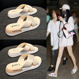 Slippers 2024 Fashion Half Drag Beach Casual Sandals Summer Outer Wear Thick Bottom Wedge Heel Ladies