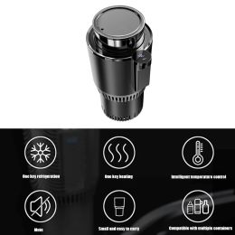 12V Smart Cooling/Heating Car Cup with Digital Temp Display ABS/Aluminium Alloy Beverage Bottle Can Cooler Baby Bottle Warmer