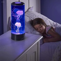 Night Lights Big Decorative LED Jellyfish Light Table Desktop Lamp Size Relaxing For Gifts Kids Bedroom Children Home Mood Decor Tuqdd