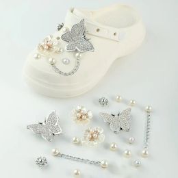 20 Pcs/Shoe Buckle Assembly Embellished Shoe Flower Shoe Buckle DIY Detachable Pearl Water Diamond Butterfly Set Accessory