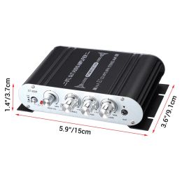 ST-838 HiFi 2.1 Channel Power Amplifier Stereo Bass Sound Amp RMS 20Wx2+40W Class D Mini Media Player MP3 Car Black Home Amp