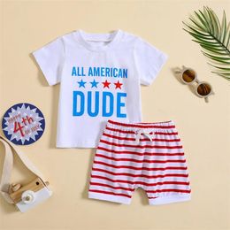 Clothing Sets Toddler Baby Boy 4th Of July Clothes Summer Outfits Letter Print Tank Tops Shorts Outfit Set