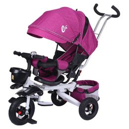 Rotatable Seat 1 to 6 years Stroller Hand Push Lightweight Folding and Lying Children's Tricycle Baby B L240525