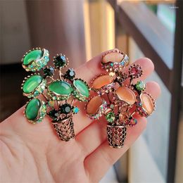 Brooches Natural All-in-one Bouquet Brooch Luxury Atmospheric Opal Corsage Pin Sweater Suit Coat Accessory Women's