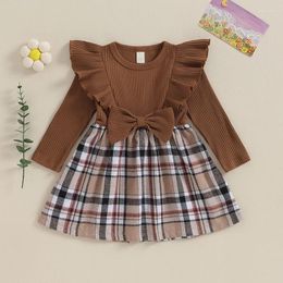 Girl Dresses Listenwind Kids Long Sleeves Dress Casual Plaid Print Princess A-Line For Toddler Baby Spring Clothes