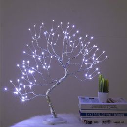 108 Table Bar Decor Light Mini Romantic Christmas Tree Lamp Fairy Garland For Copper LED Touch Kids Bedroom Wire Night Sbnrq