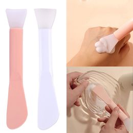 Silicone Facial Mask Brush Soft Head with Scraper Integrated Dual-use Mud Film Brush DIY Film Adjusting Beauty Tool Skin Care