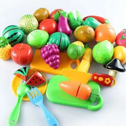Kitchens Play Food DIY Retend Toys Plastic Chopped Fruits and Vegetables Pretend to Childrens Kitchen Montessori Learning Education d240527