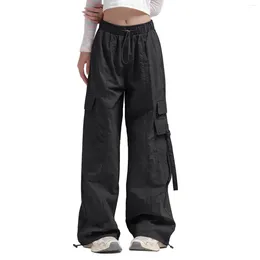 Women's Pants Quick-Drying Cargo High Waisted Wide-Leg Loose Casual Drawstring Baggy Stretchy Sweatpants Travel Streetwear
