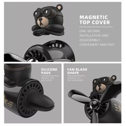 72KM Harko Bear Pilot Air Freshener Car Interior Accessories Air Outlet Flavouring Wingman Propeller Perfume Fragrance Diffuser