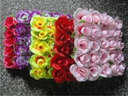 Decorative Flowers 5pcs/lot 25 25cm Square Artificial Silk Rose Plastic Lawn For Wedding Home Office Decoration