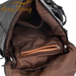 Luxury Women Backpacks Bagpack Vintage Women 3 In 1 Bag Retro Pu Leather Ladies Designer Shoulder Bags Women's Handbag Sac A Dos
