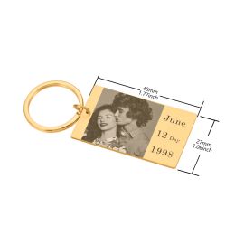 Personalised Keychain Customized Name Photo Keychain for Boyfriend Girlfriend Couple Anniversary Cute Romantic Gifts Key Ring