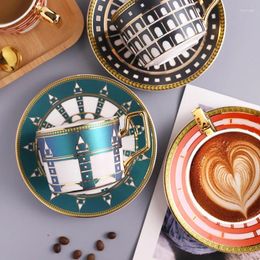 Cups Saucers Nordic Luxury Coffee Cup And Saucer Set Creative Travel Decor Breakfast Mugs Espresso Ceramic Tazas Mug BC50BD