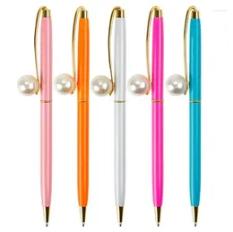 Party Favour Pearl Ball Metal Pens Fashion Girl Big Ballpoint Gifts For School Stationery Office Supplies SN3904