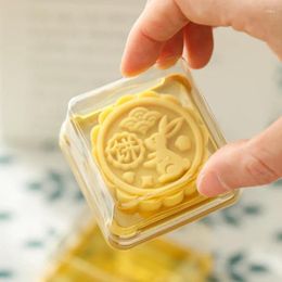 Gift Wrap 20PCS Cute Pastry Dim Sum Packaging Cover Box Small Dessert Transparent Bottom Tray Multiple With Buckle