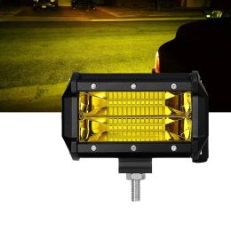 1pc 5inch 72W Yellow LED Light Bar Offroad 3000K 12V 24V Amber LED Work Light for ATV 4X4 UTV Boat Auto Truck Car LED Fog Lights