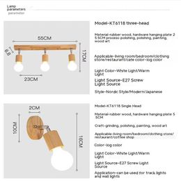 Led Ceiling Lights Solid Wood E27 Track Lamp Bathroom Mirror Front Lights Restaurant Ceiling Lighting Corridor Wall Lamp