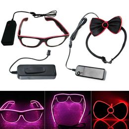 LED Toys The smart remote command is El Tel Neon LED light up deconstrator Glow solar glasses Rave paper costume party DJ bright glasses Q240524