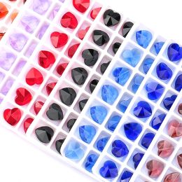 14mm 28pcs/pack crystal Heart shape beads Austria glass charms beads Pendant Rhinestone for Jewelry accessories Earring making