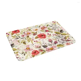 Carpets Vintage Hand Drawn Floral Non Slip Absorbent Memory Foam Bath Mat For Home Decor/Kitchen/Entry/Indoor/Outdoor/Living Room