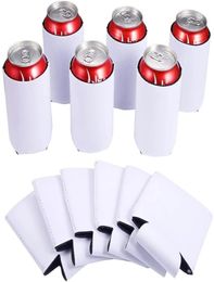 Neoprene Can Cooler Covers Drinkware Handle Foldable Insulators Beer Holders Fit for 12oz Slim Drink Beer Cans fy4688 sxmy42883620